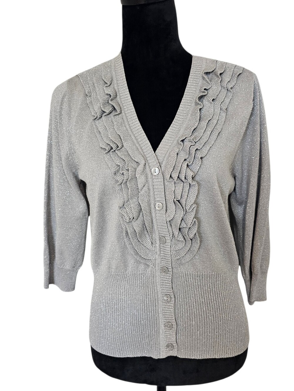 Ruffle Cardigan Sweater